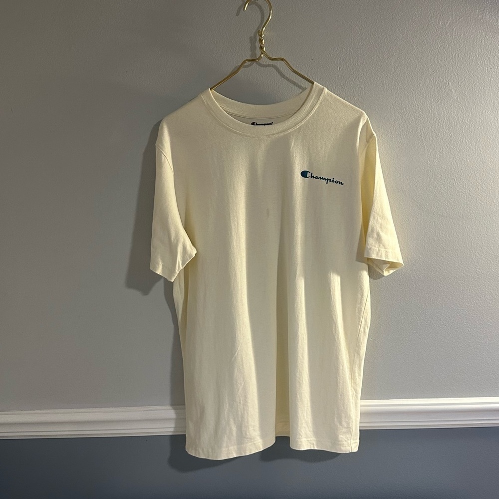 Champion T-Shirt Large Cream Cotton